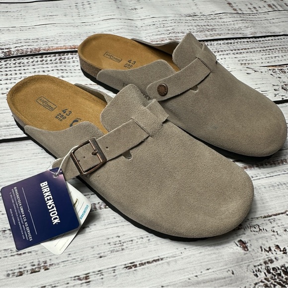 Birkenstock Boston Clog Taupe Men's Size 8 9 9.5 10 10.5 11 11.5 Soft Footbed - Picture 3 of 3